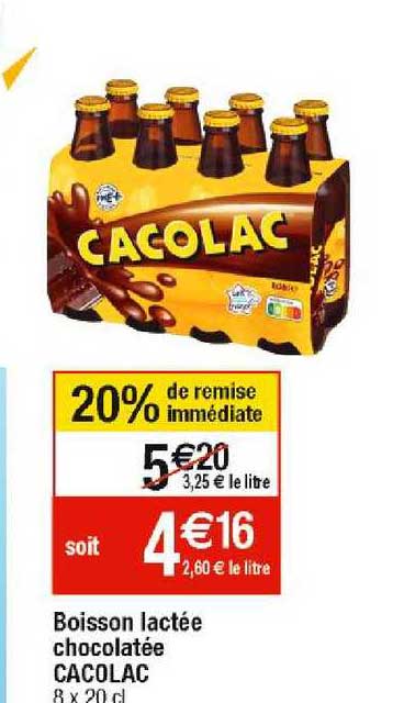 boisson lactée chocolatée cacolac