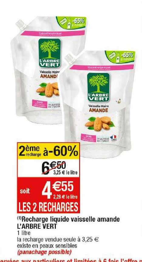 recharge liquide vaisselle amande l'arbre vert