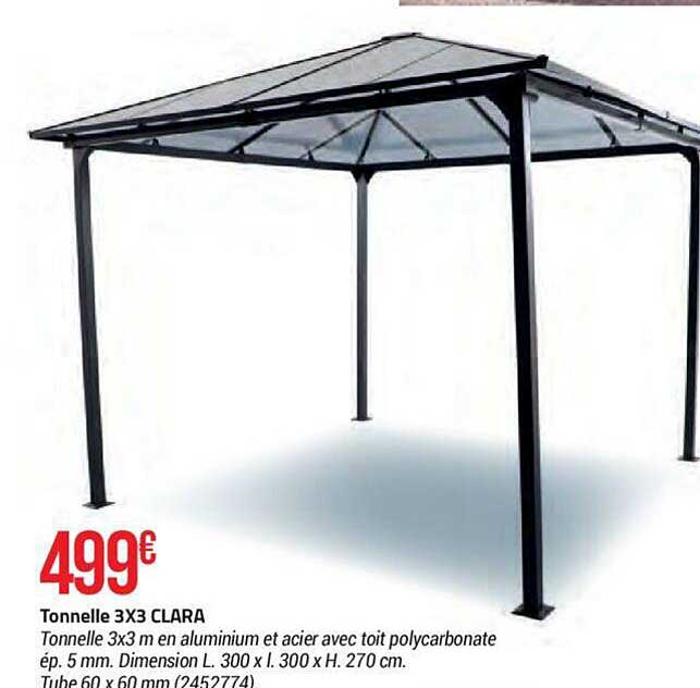 tonnelle 3x3 clara