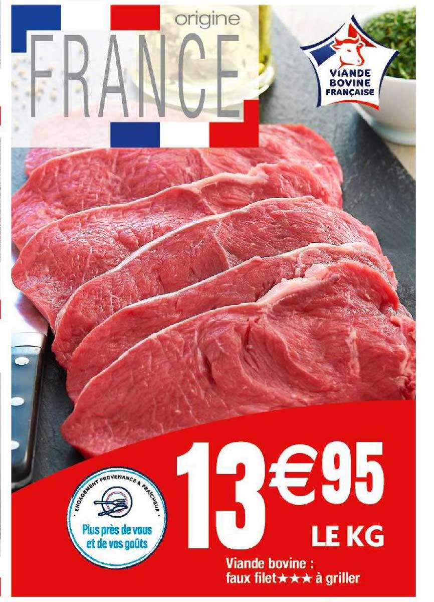 viande bovien : faux filet***à griller