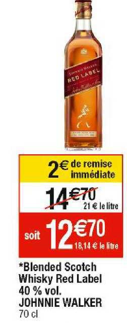 blended scotch whisky red label 40% vol. johnnie walker