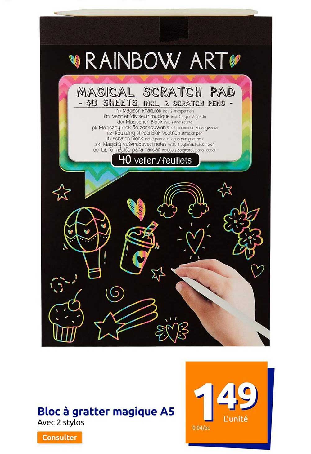 bloc à gratter magique a5
