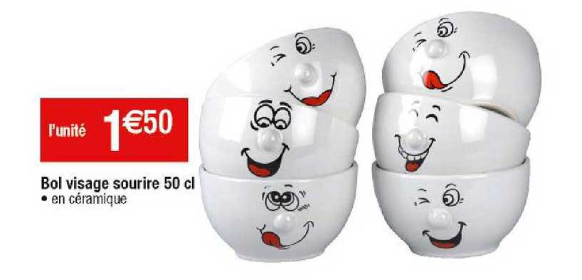 bol visage sourire 50 cl