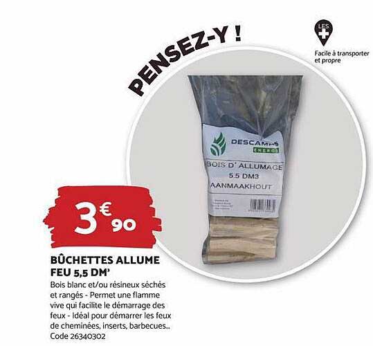 bûchettes allume feu 5,5 dm³