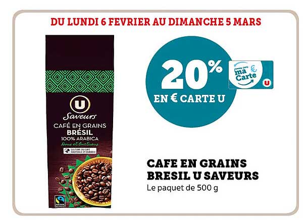 Café En Grains Brésil U Saveurs