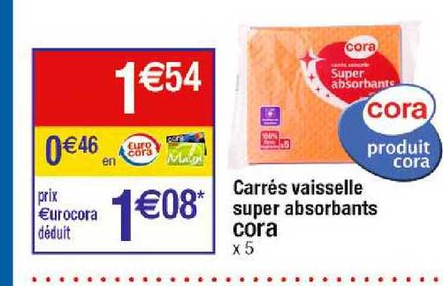 Carrés Vaisselle Super Absorbants Cora