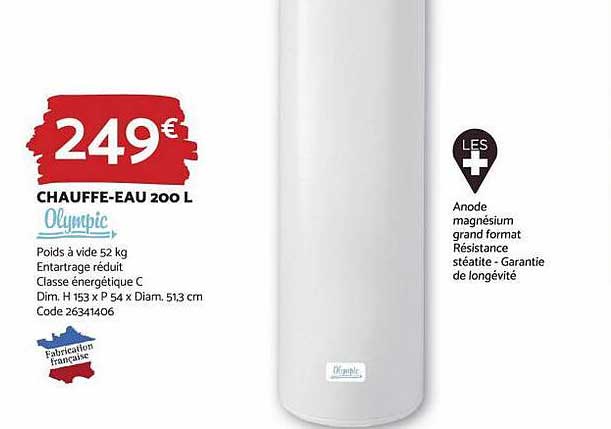 chauffe-eau 200 l olympic