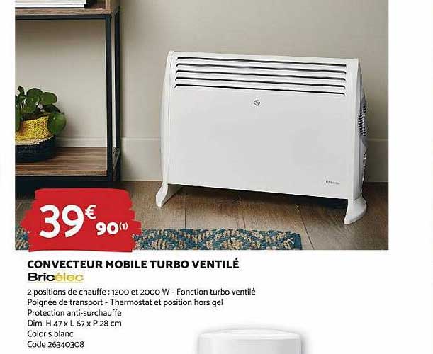 convecteur mobile turbo ventilé bricélec