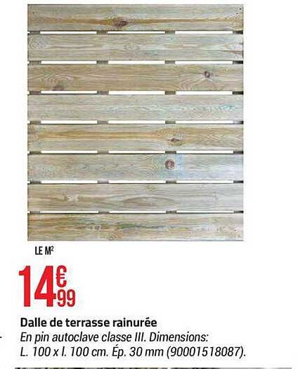 dalle de terrasse rainurée