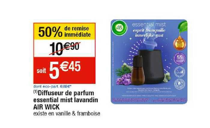 diffuseur de parfum essential mist lavandin air wick