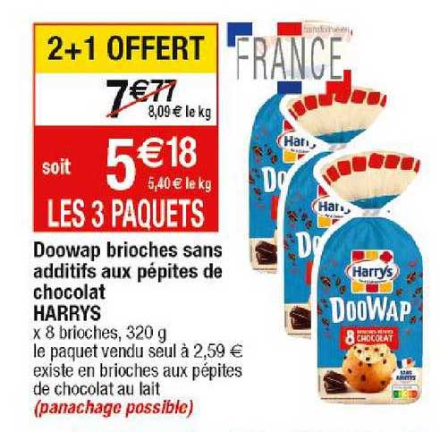 Doowap Brioches Sans Additifs Aux Pépites De Chocolat Harrys