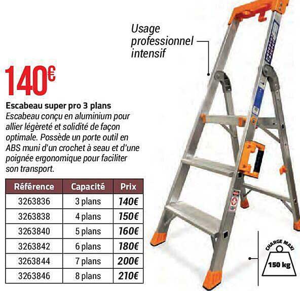 escabeau super pro 3 plans