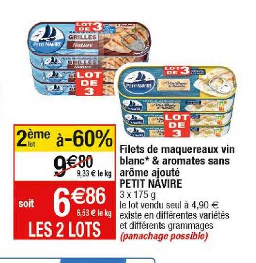 filets de maquereaux vin blanc & aromates sans arôme ajouté petit navire