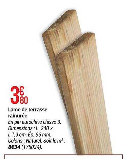 lame de terrasse rainurée