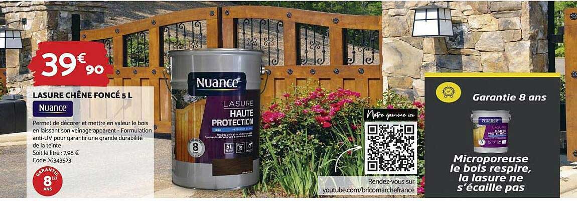 lasure chêne foncé 5 l nuance