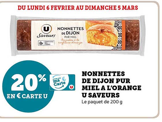 Nonnettes De Dijon Pur Miel à L'orange U Saveurs