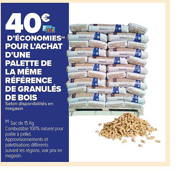 palette de la même référence de granulés de bois