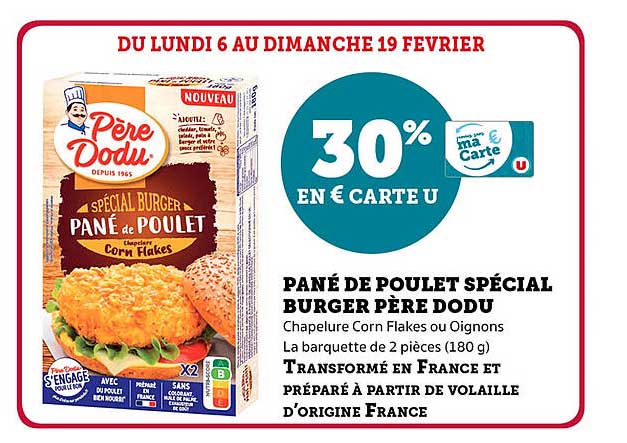 pané de poulet spécial burger père dodu
