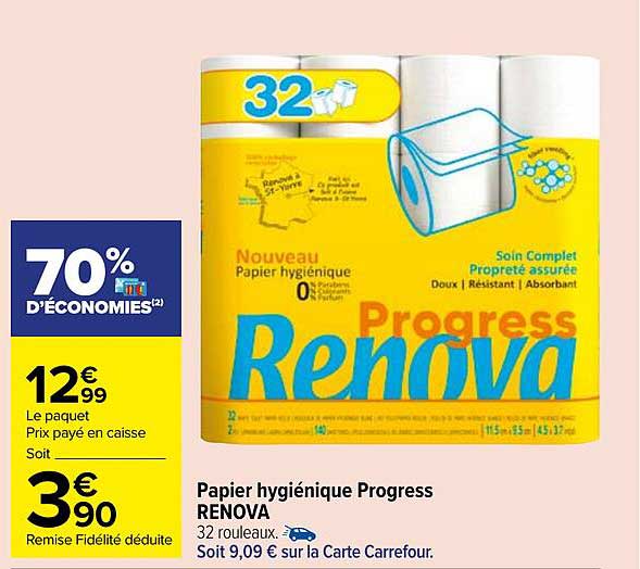Papier Hygiénique Progress Renova