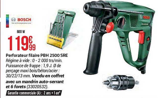 perforateur filaire pbh 2500 sre bosch