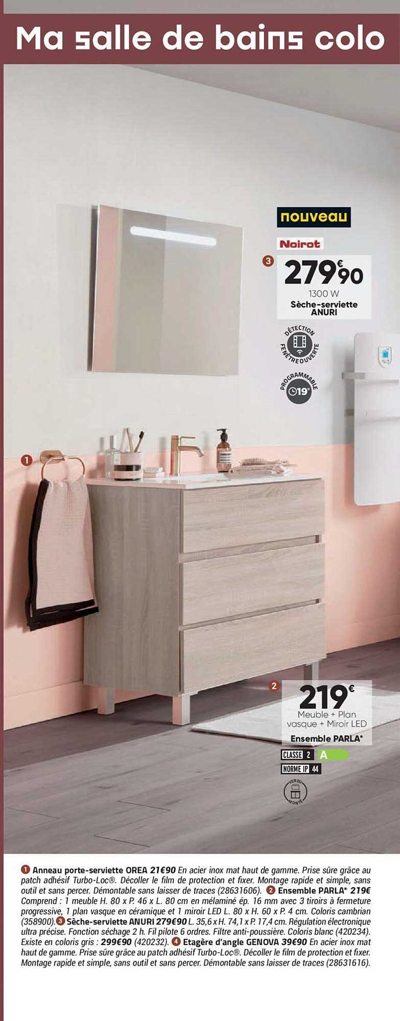 sèche-serviette anuri noirot, ensemble parla