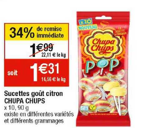 Sucettes Goût Citron Chupa Chups