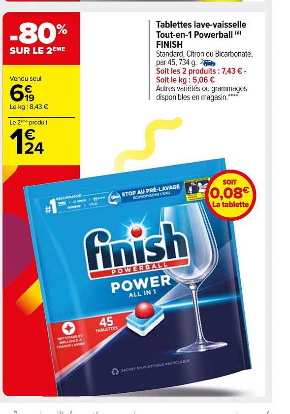 tablettes lave-vaisselle tout-en-1 powerball finish