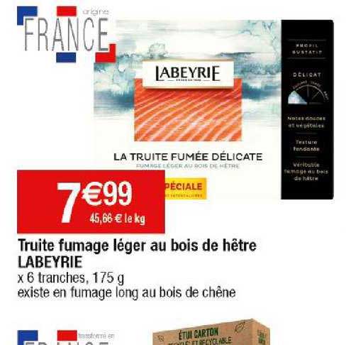 truite fumage léger au bois de hêtre labeyrie