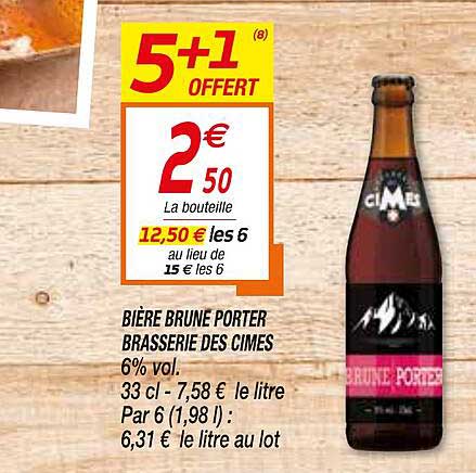 bière brune porter brasserie des cimes 3% vol