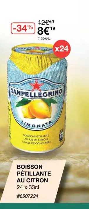 boisson pétillante au citron san pellegrino