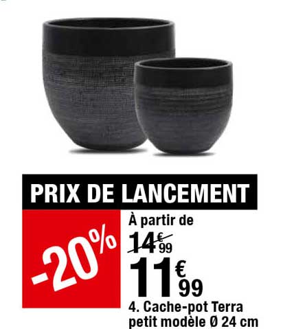 cache-pot terra petit modèle 24 cm