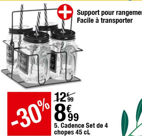 cadence set de 4 chopes 45 cl