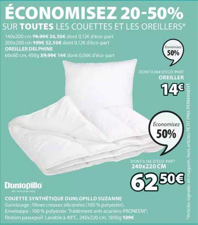 couette synthétique dunlopillo suzanne