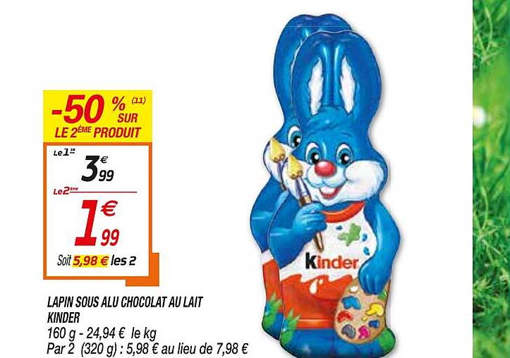 Lapin Sous Alu Chocolat Au Lait Kinder