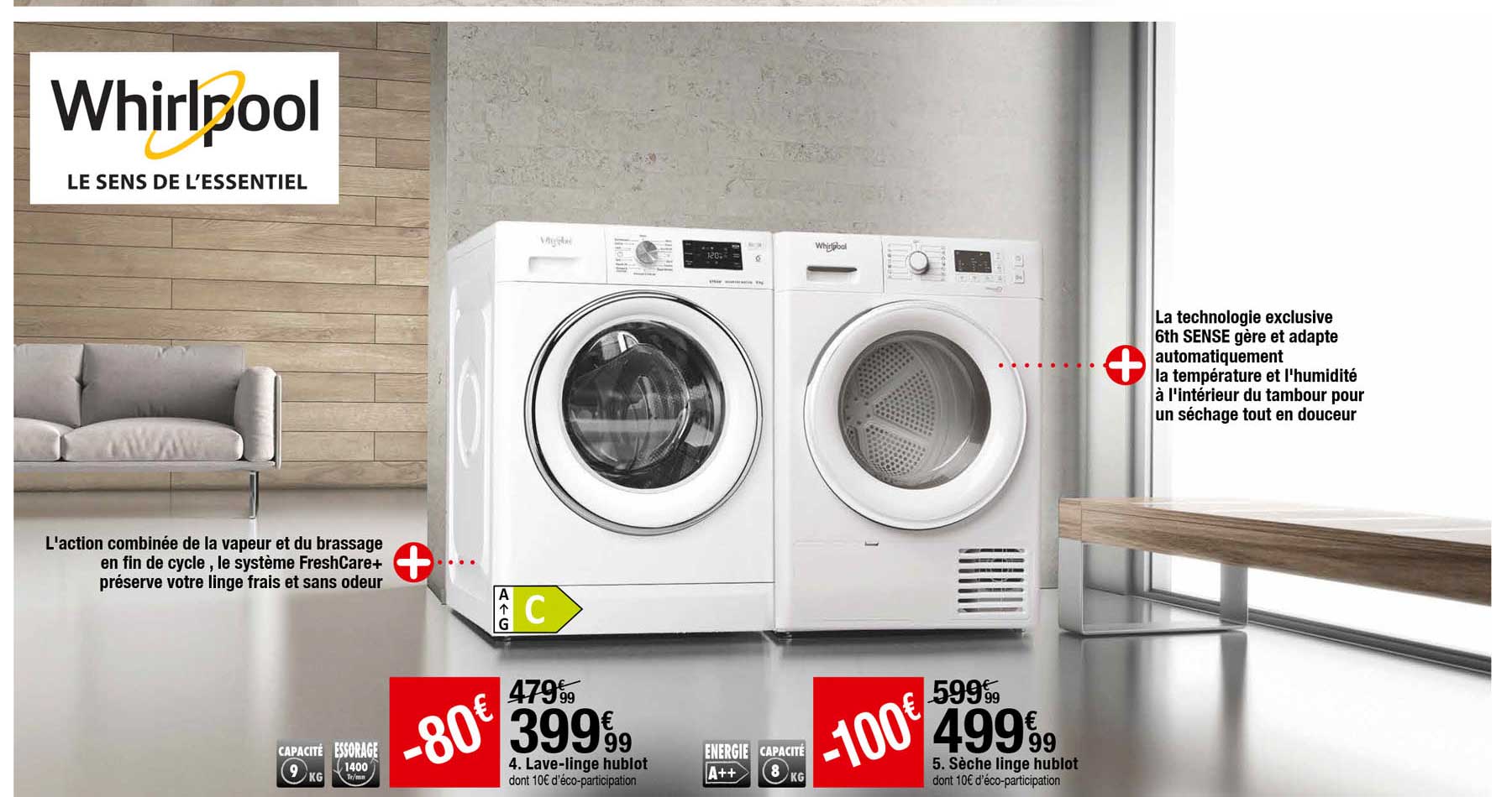 lave-linge hublot, sèche linge hublot whirlpool