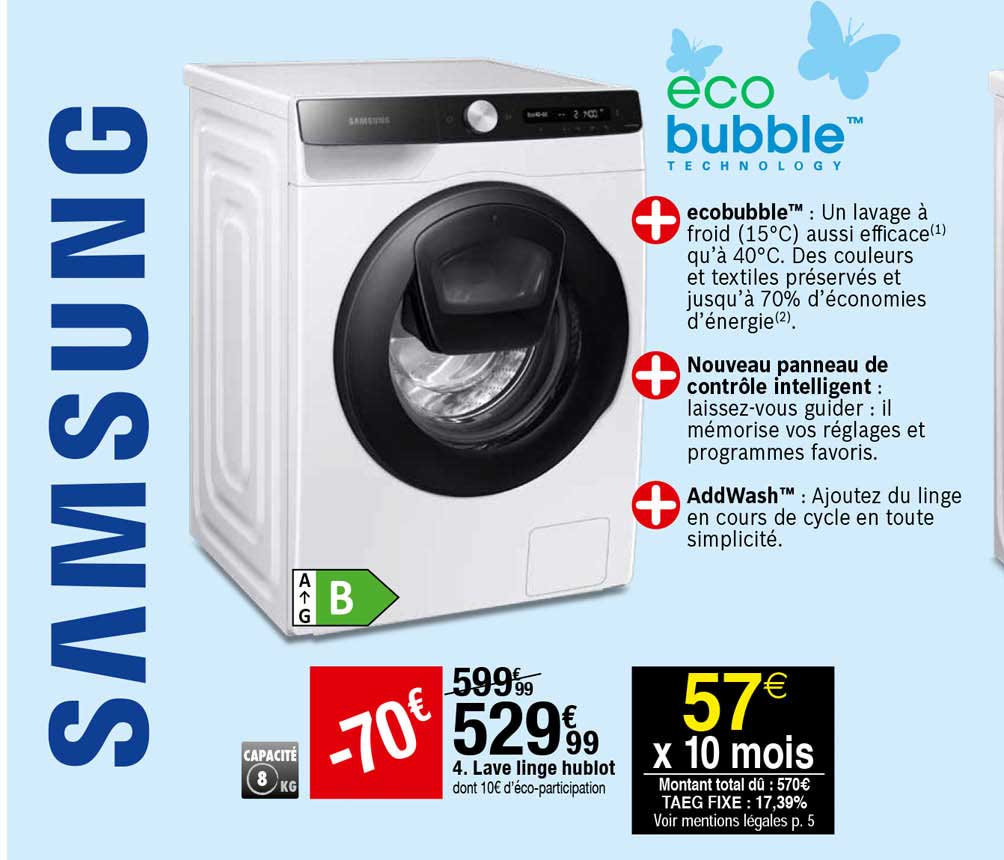 lave linge hublot samsung
