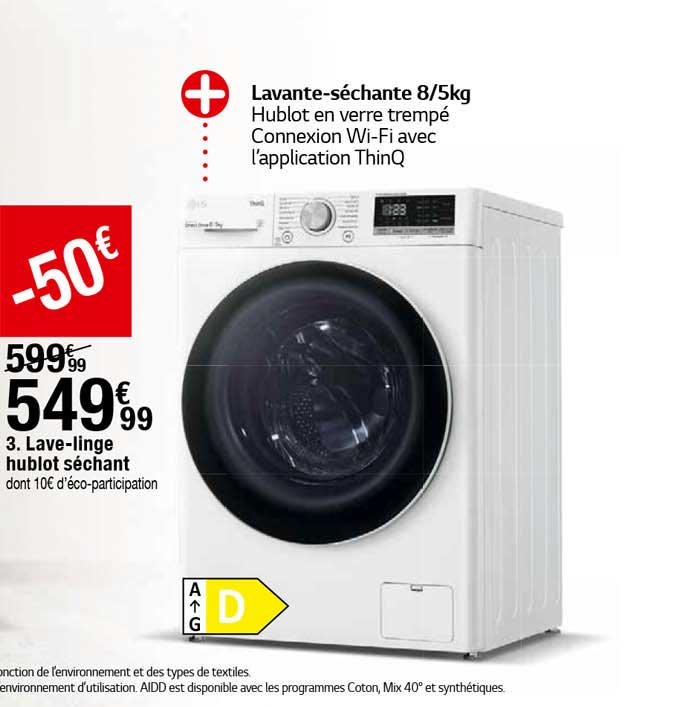 lave-linge hublot séchant