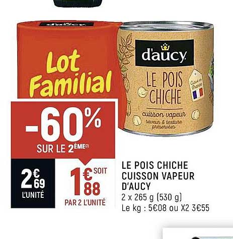 le pois chiche cuisson vapeur d'aucy