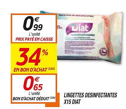 lingettes désinfectantes x15 diat