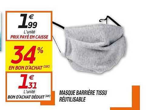 Masque Barrière Tissu Réutilisable