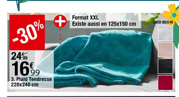 plaid tendresse 220 x 240 cm