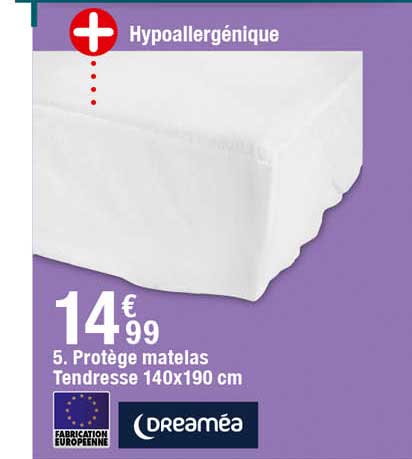 protège matelas tendresse 140 x 190 cm dreaméa