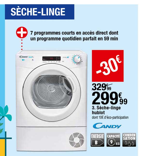 sèche-linge hublot candy