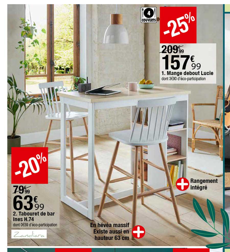 tabouret de bar ines h.74, mange debout lucie