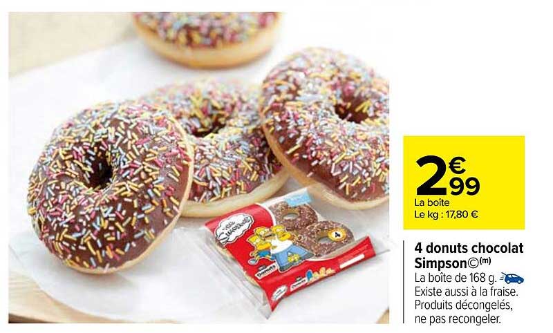 4 donuts chocolat simpson