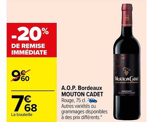 a.o.p. bordeaux mouton cadet