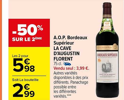 a.o.p. bordeaux supérieur la cave d'augustin florent