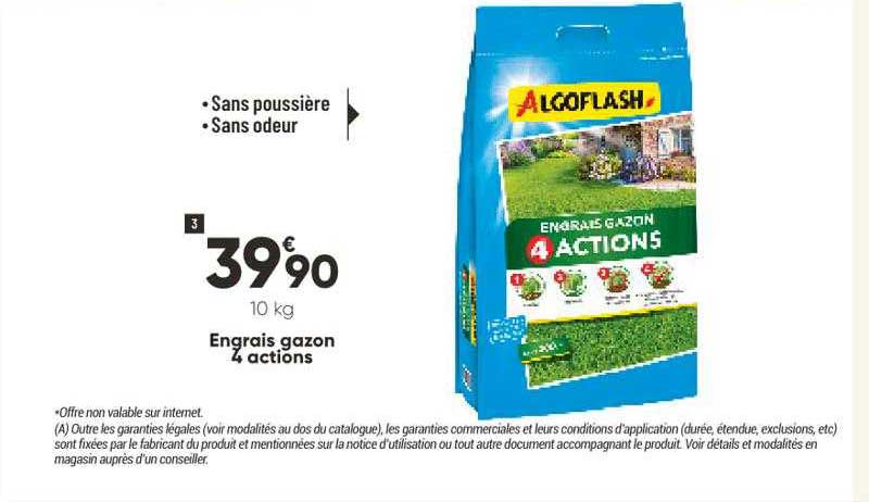 Algoflash Engrais Gazon 4 Actions