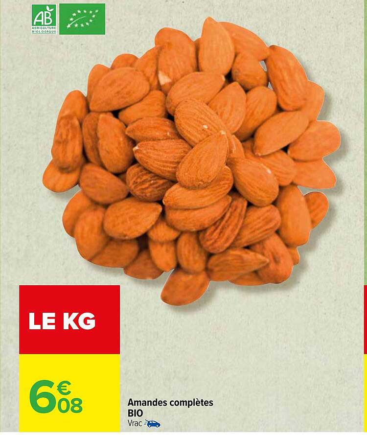 amandes complètes bio