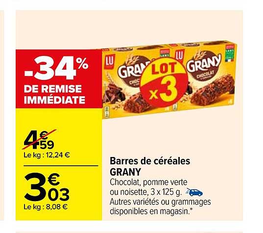 barres de céréales grany